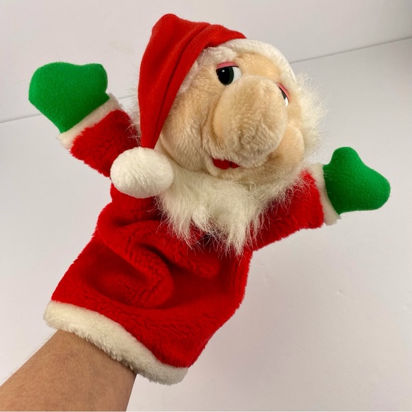 Vintage Santa Claus Hand Puppet  12" Christmas Plush Child's Toy Pretend Play - Picture 6 of 7